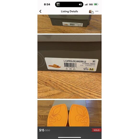 Franco Sarto Women's Peange Leather Caprislide Slide Sandals Size 10 - Picture 8 of 8